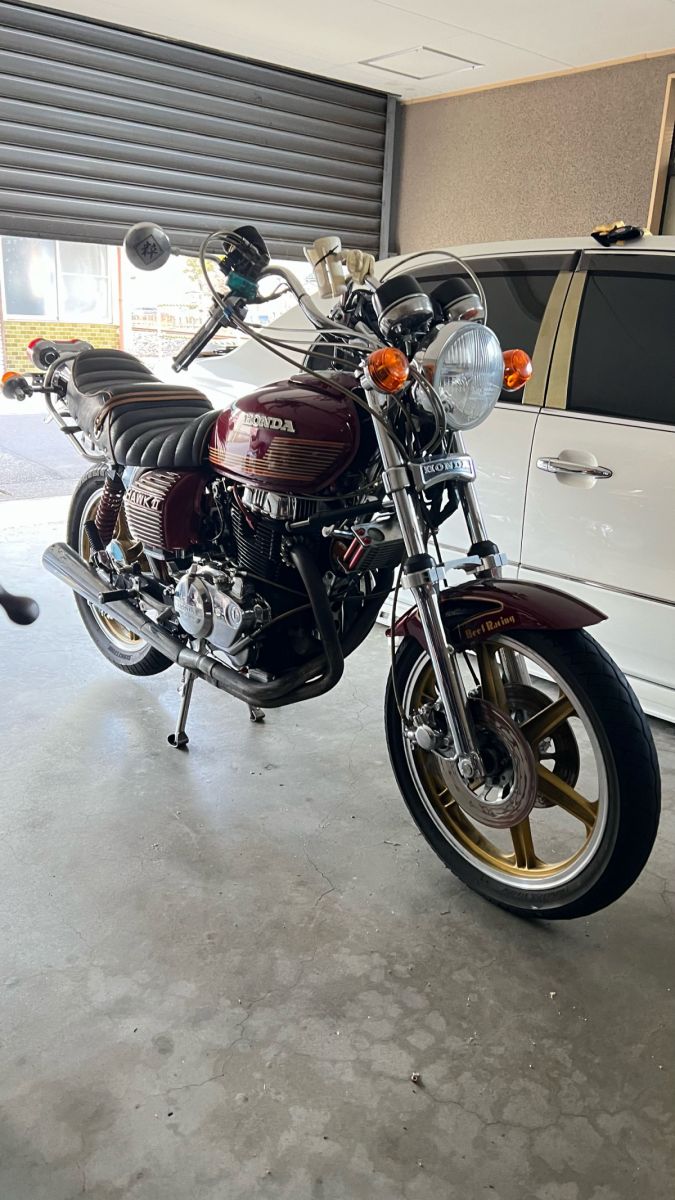 バブ、CB400T.N CB400T N 250 社外サス リアサスペンション 赤