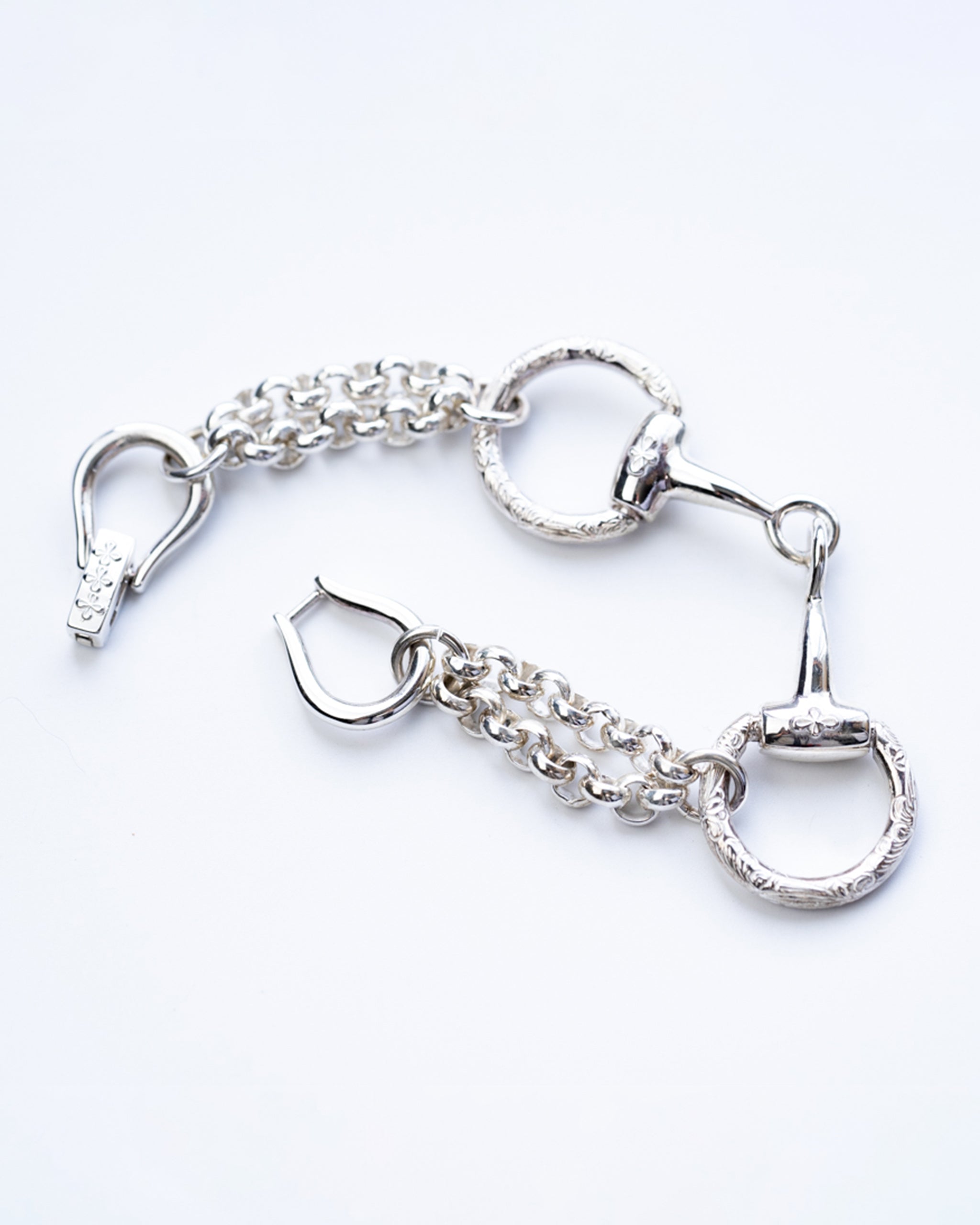 WAKAN SILVER SMITH Arabesque Horse bit bracelet (L) [BN-082] -MORLS-