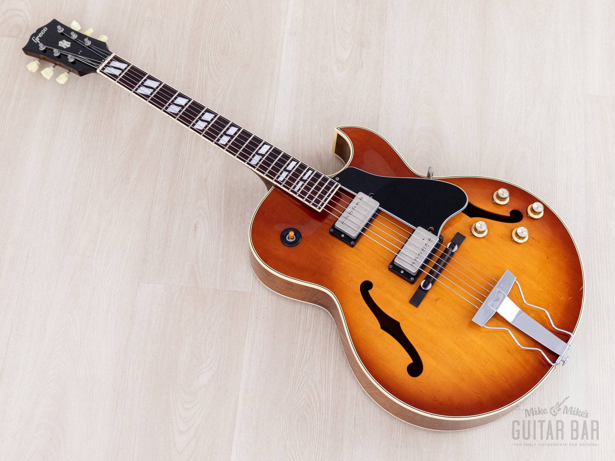 1991 Greco FA-95 Vintage Hollowbody Guitar ES-175-Spec Sunburst w/ Sey