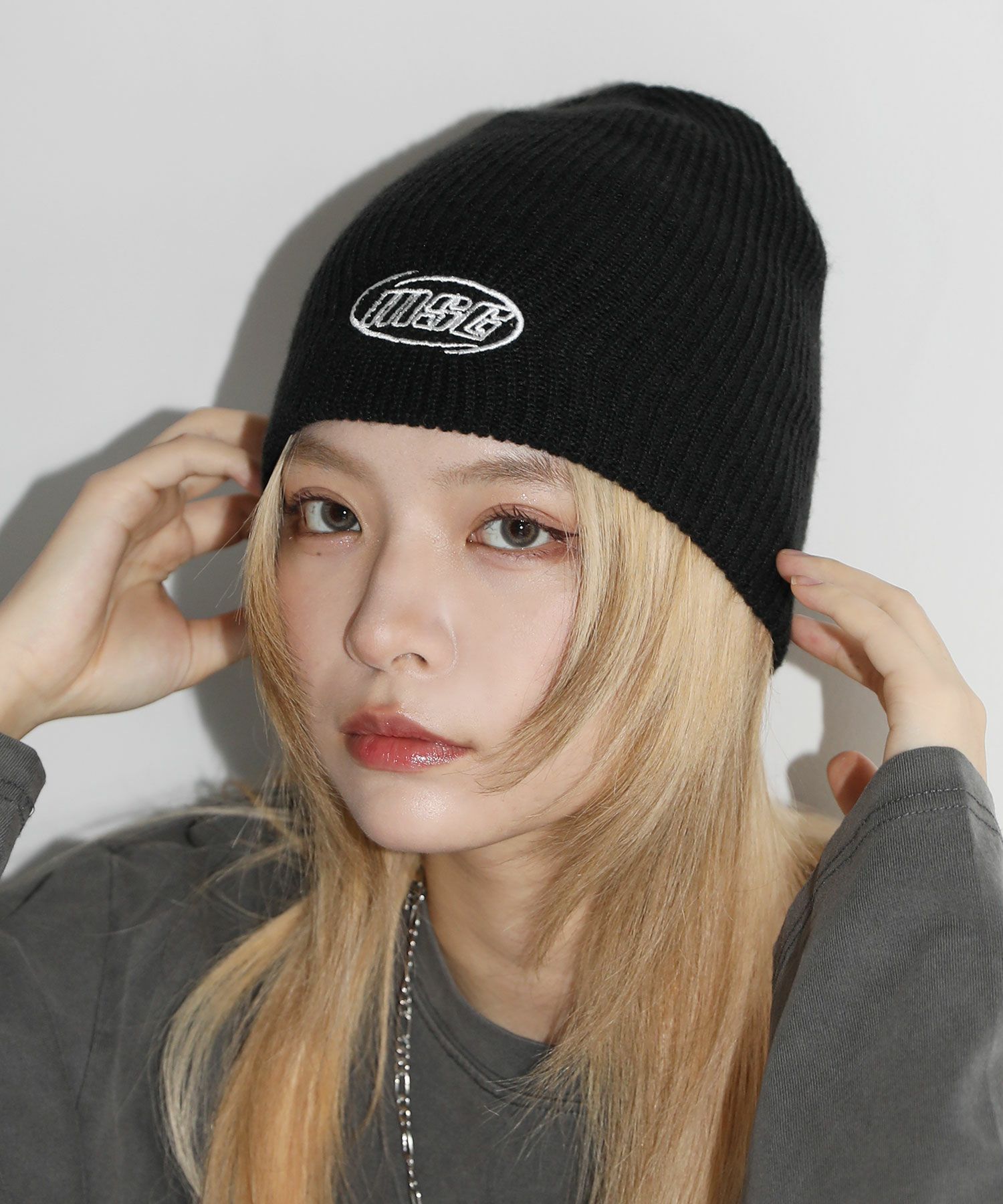 ワンポイント刺繍スカルキャップビーニー | MSG