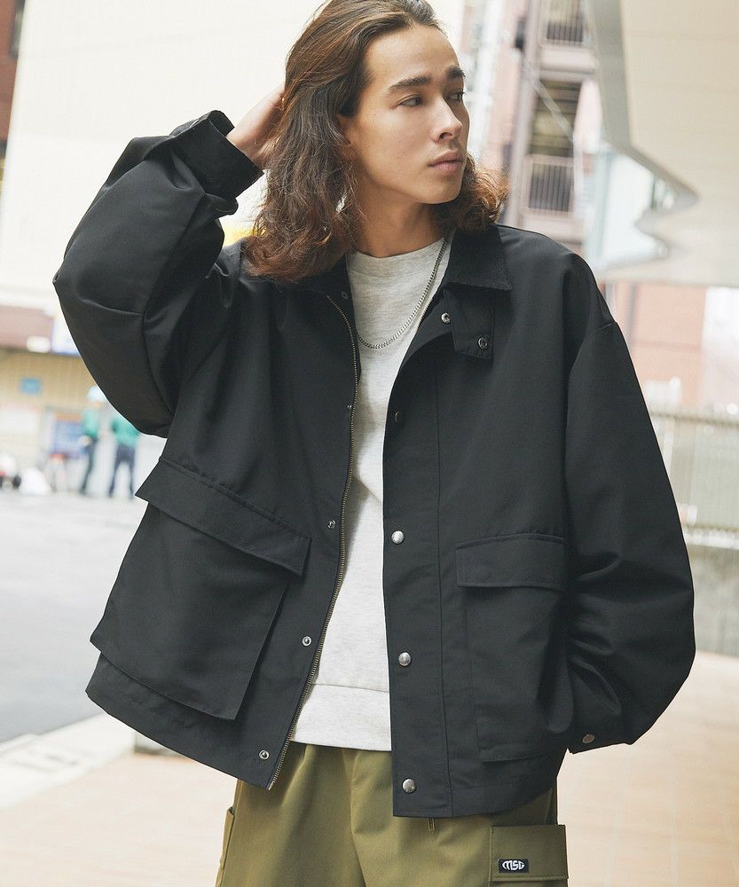 襟コーデュロイ切替ビッグシルエット2wayブルゾン | MSG