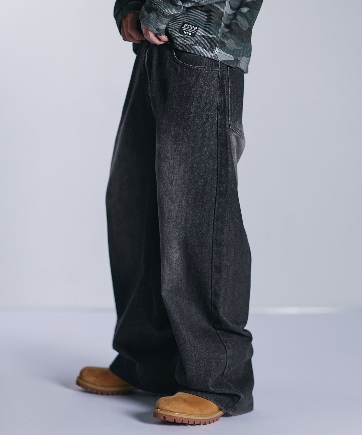 センタージップワイドバギーデニムパンツ | MSG