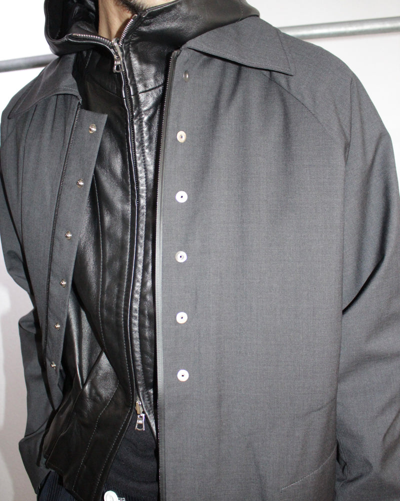 Omar Afridi / ZIPPED BALMACAAN COAT (OA-AW22-CT-101-02) Dark Grey