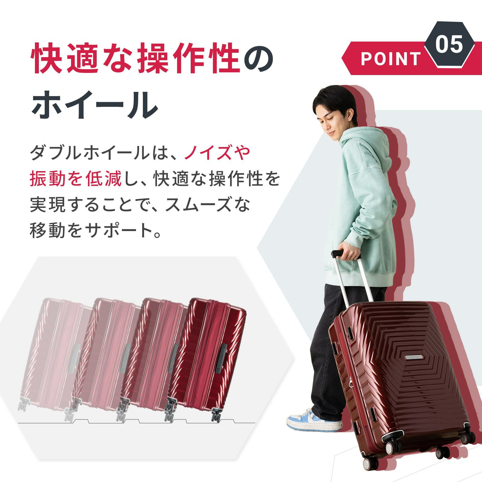 サムソナイト アストラ キャリーケース レッド 68L 4輪 スーツケース
