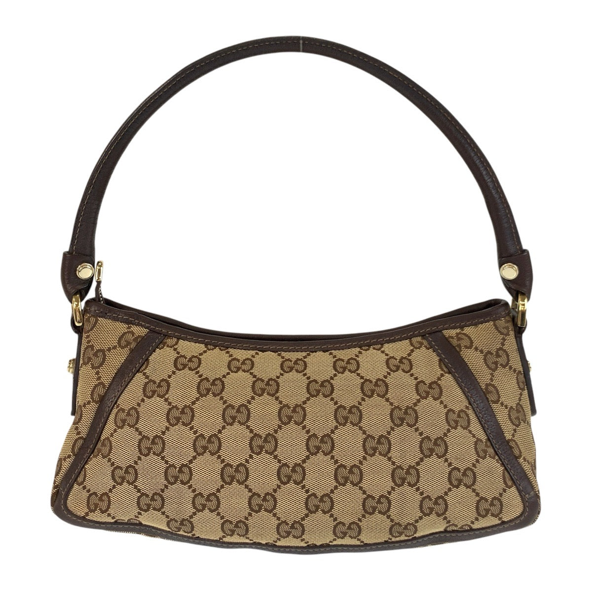 GUCCI Shoulder Bag 130939 GG canvas, leather Beige Brown Gold
