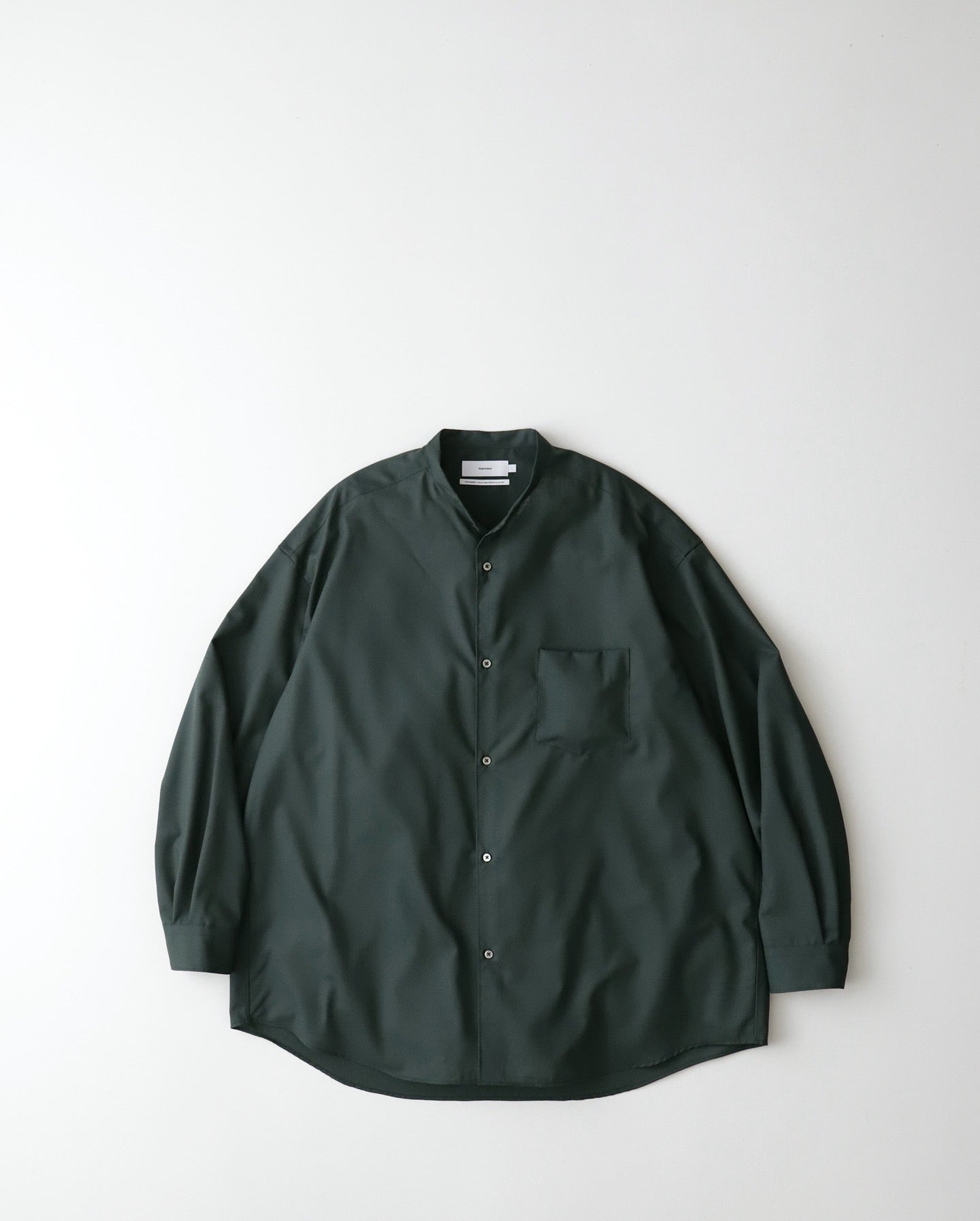 Graphpaper TECHNO WOOL TROPICAL OVERSIZED BAND COLLAR SHIRT – NCNR