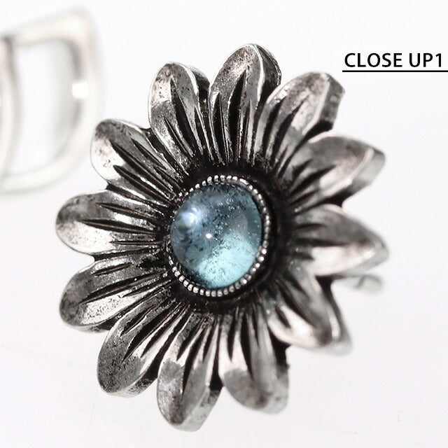グッチ ピアス GUCCI ダブルG sterling silver フラワー ブルー