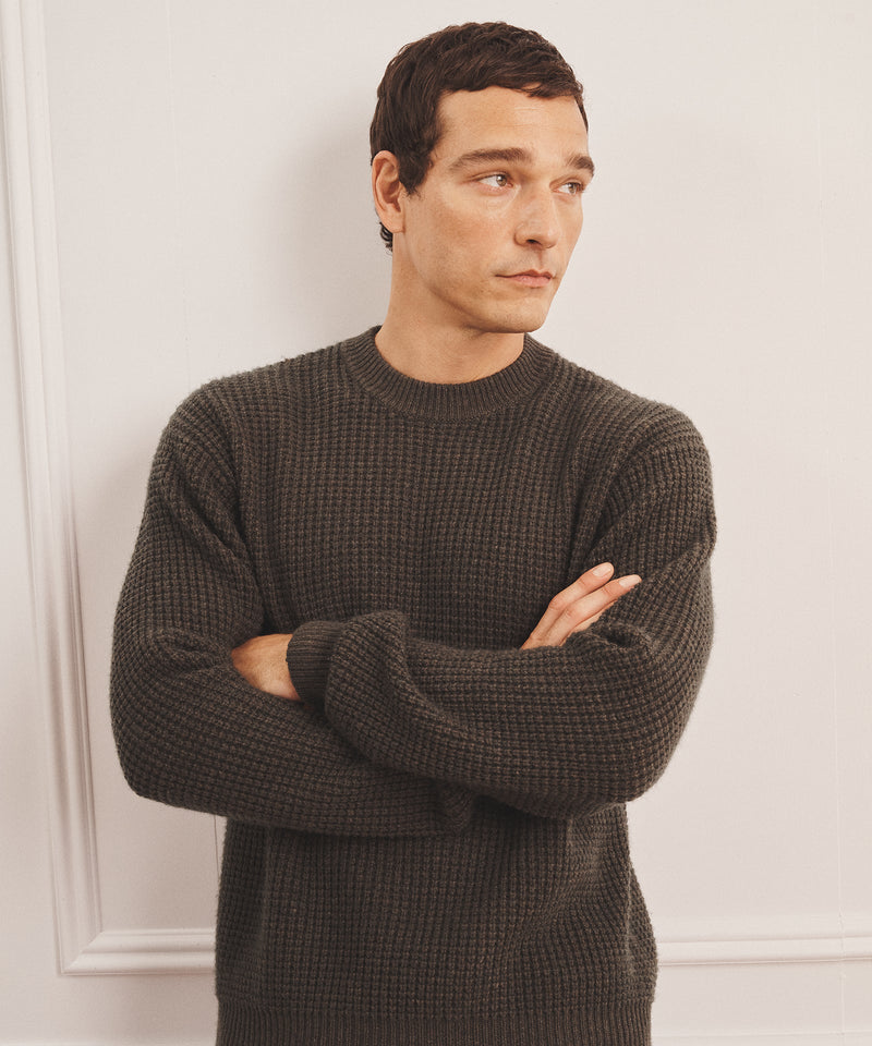 Cashmino Waffle Crewneck Sweater – NAADAM