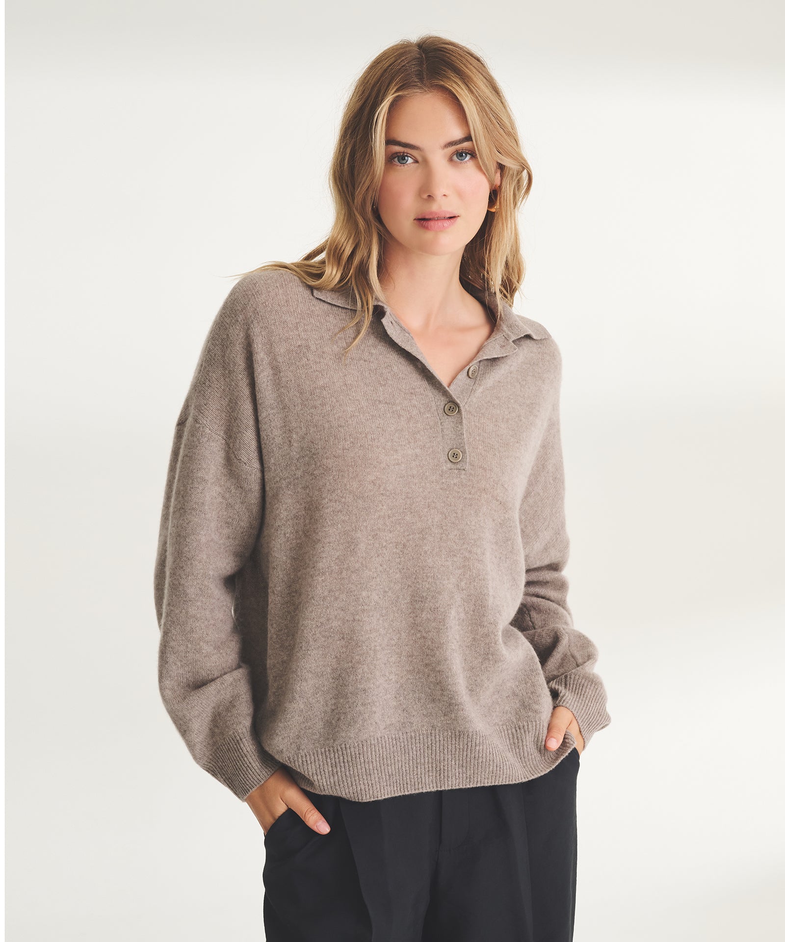 Lightweight Cashmere Oversized Polo – NAADAM