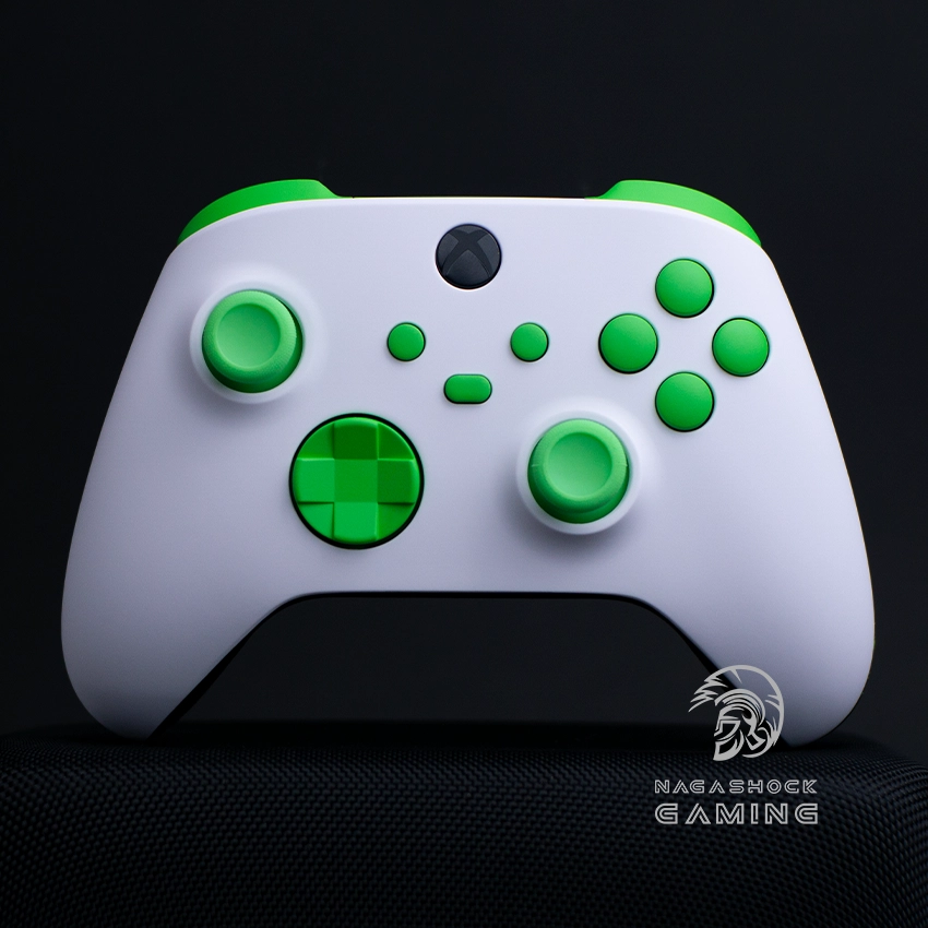 WHITE AND GREEN XBOX SERIES X|S PRO CONTROLLER - Nagashock Gaming