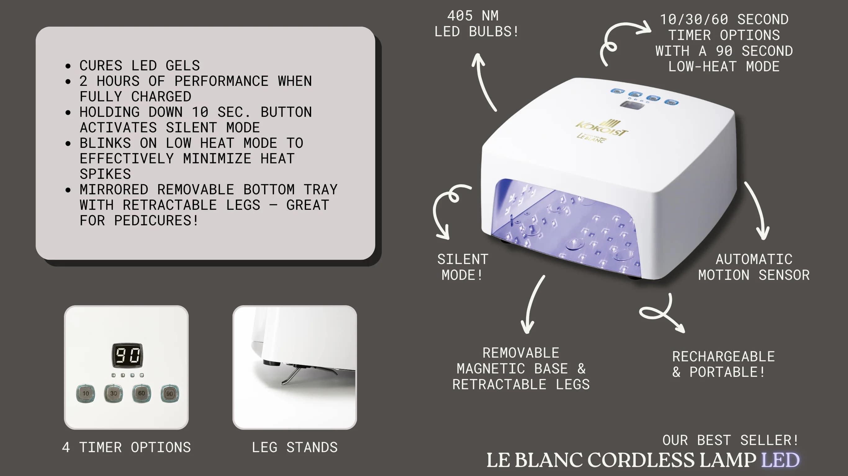 Kokoist LE BLANC LED Only Cordless Lamp — Nail Art House Store