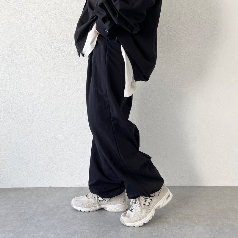 loose silhouette nylon shirt set up / black（ルーズシルエット