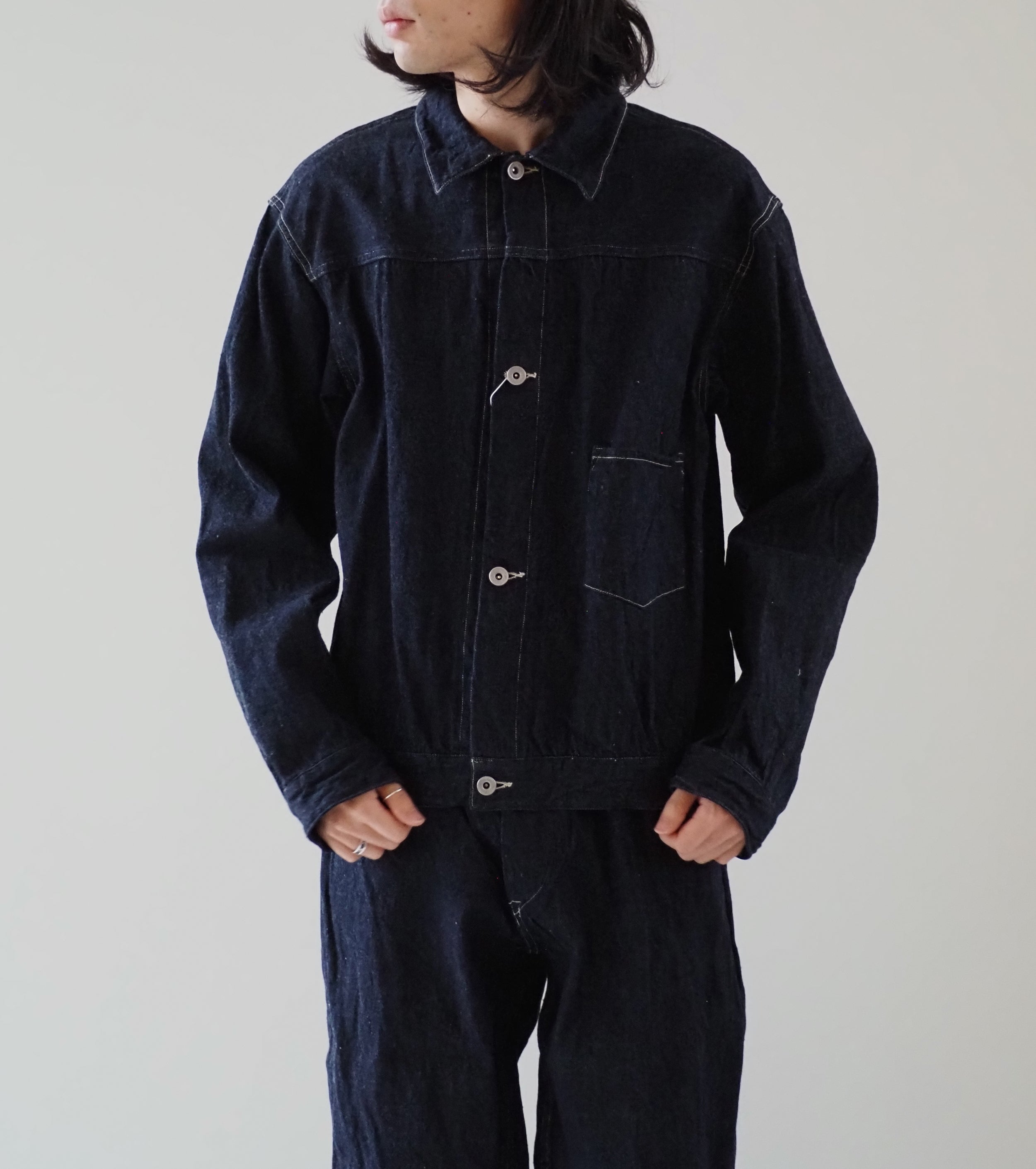 COMOLI DENIM JACKET, Navy – Navyblue