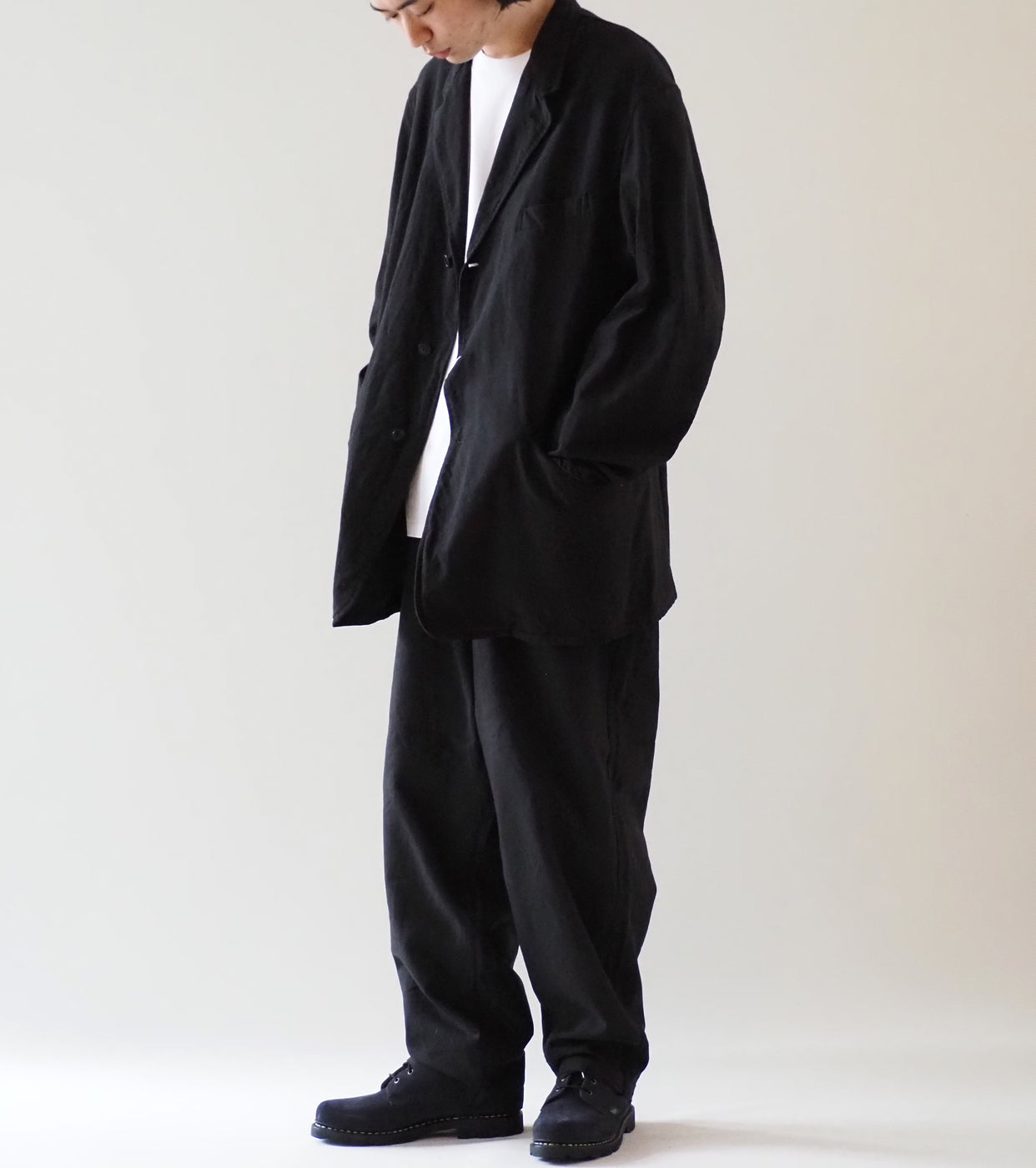 COMOLI コットン ダックス ジャケット, Black – Navyblue