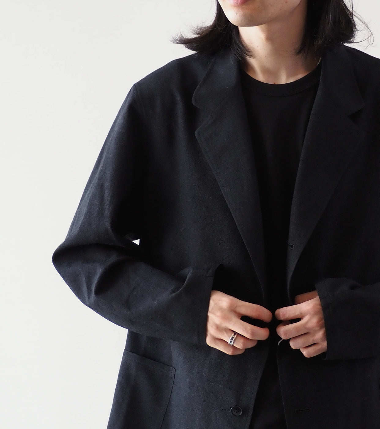 COMOLI ウール ジャケット, Charcoal – Navyblue