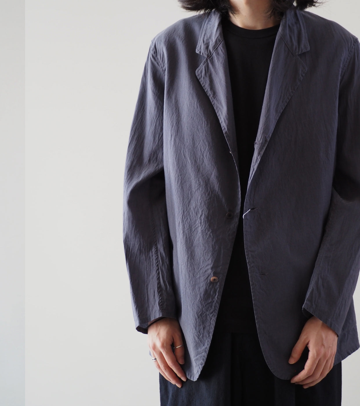 COMOLI コットン シルク ジャケット, Navy – Navyblue