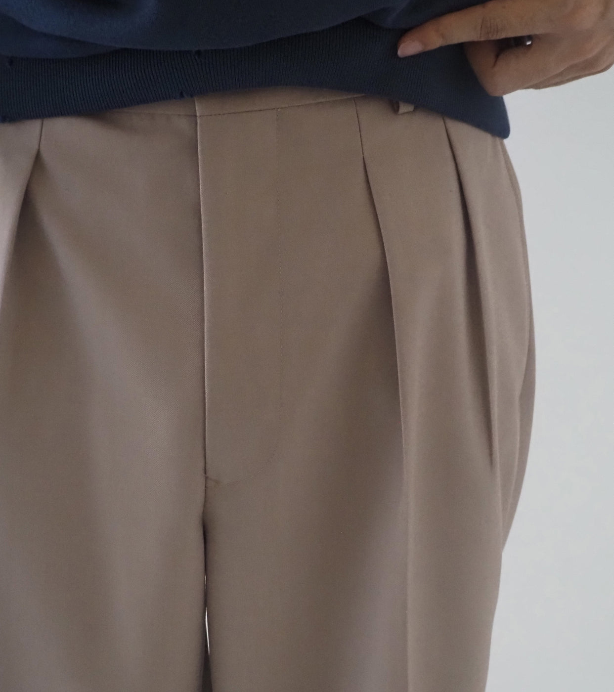 MAATEE＆SONS 永遠スラックス ウール ポリエステル ギャバ , L.Beige