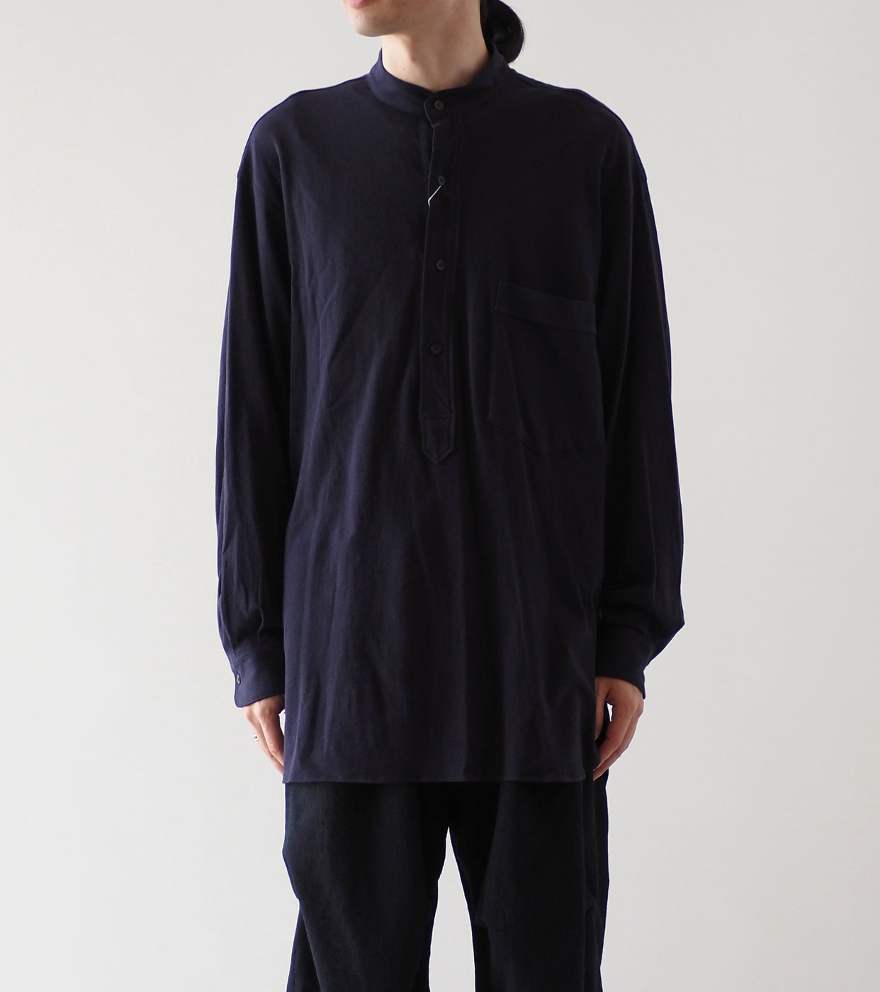 COMOLI ジャージ プルオーバー シャツ , Navy – Navyblue