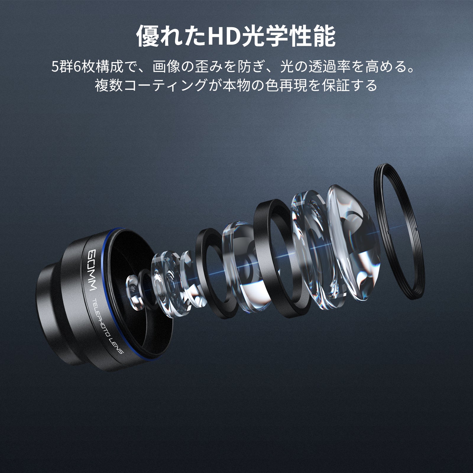 NEEWER LS-41 PRO 2X倍率 60mm 望遠レンズ 17mmスマホレンズクリップ