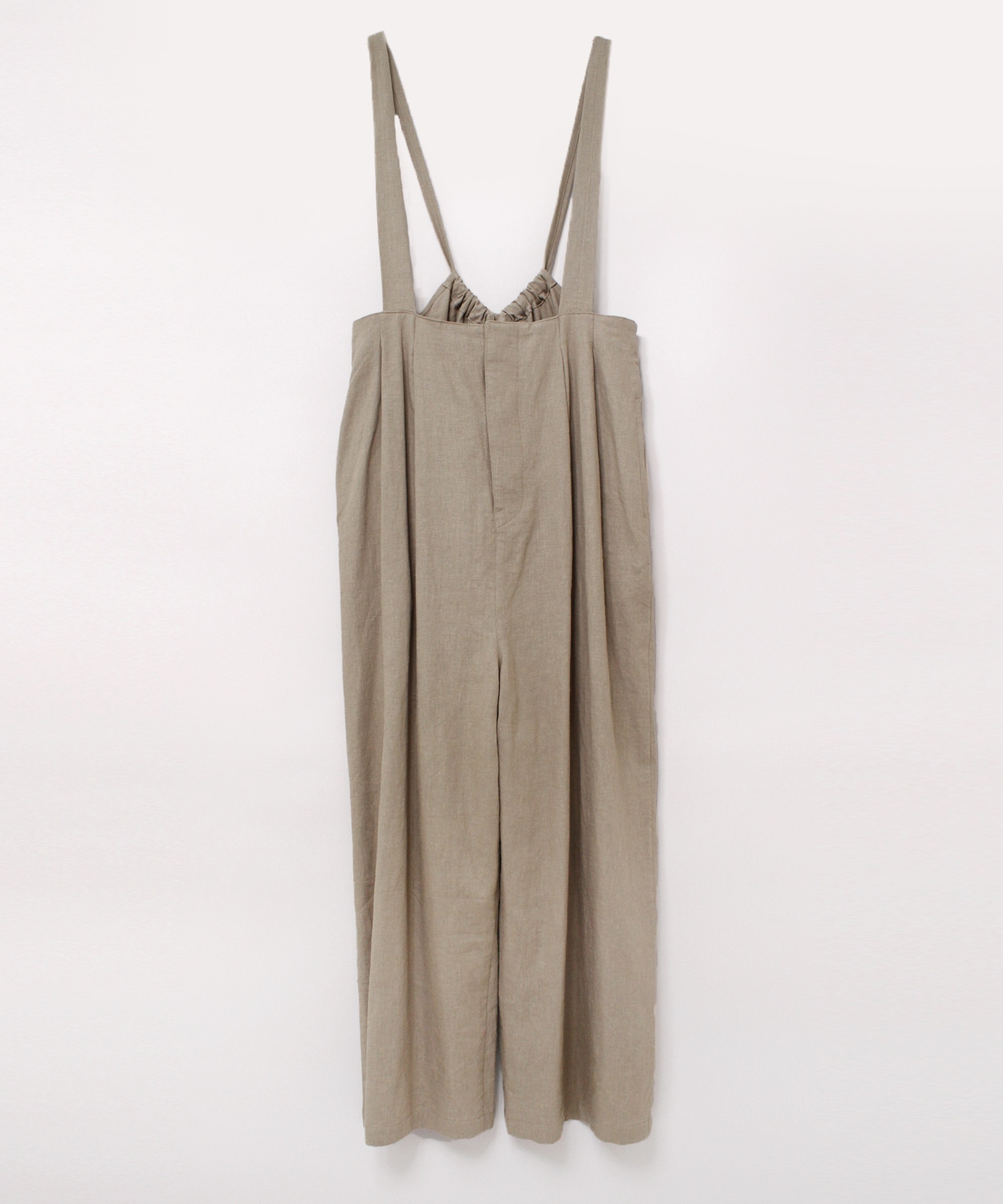 O0714 レーヨンリネンサロペット(M アーミーグレー): オールインワン