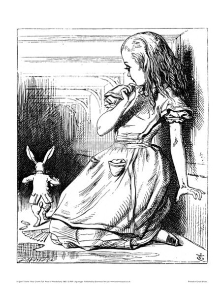サー・ジョン・テニエル Alice Grown Tall 不思議の国のアリスより