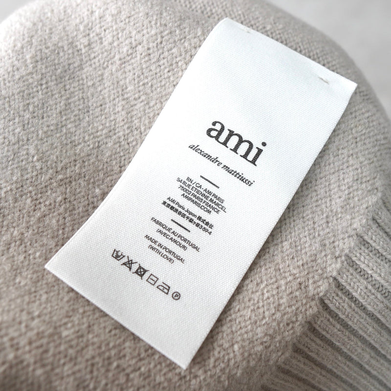 アミパリ アミ パリス ハートロゴ ニット グレー | ブランド古着を扱う