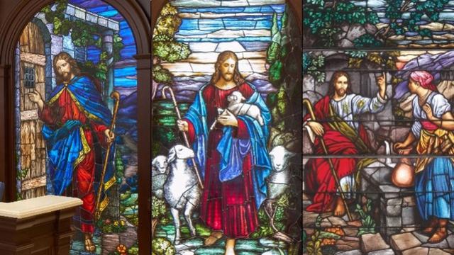 末日聖徒イエス・キリスト教会の二つの神殿、長老派教会のステンド