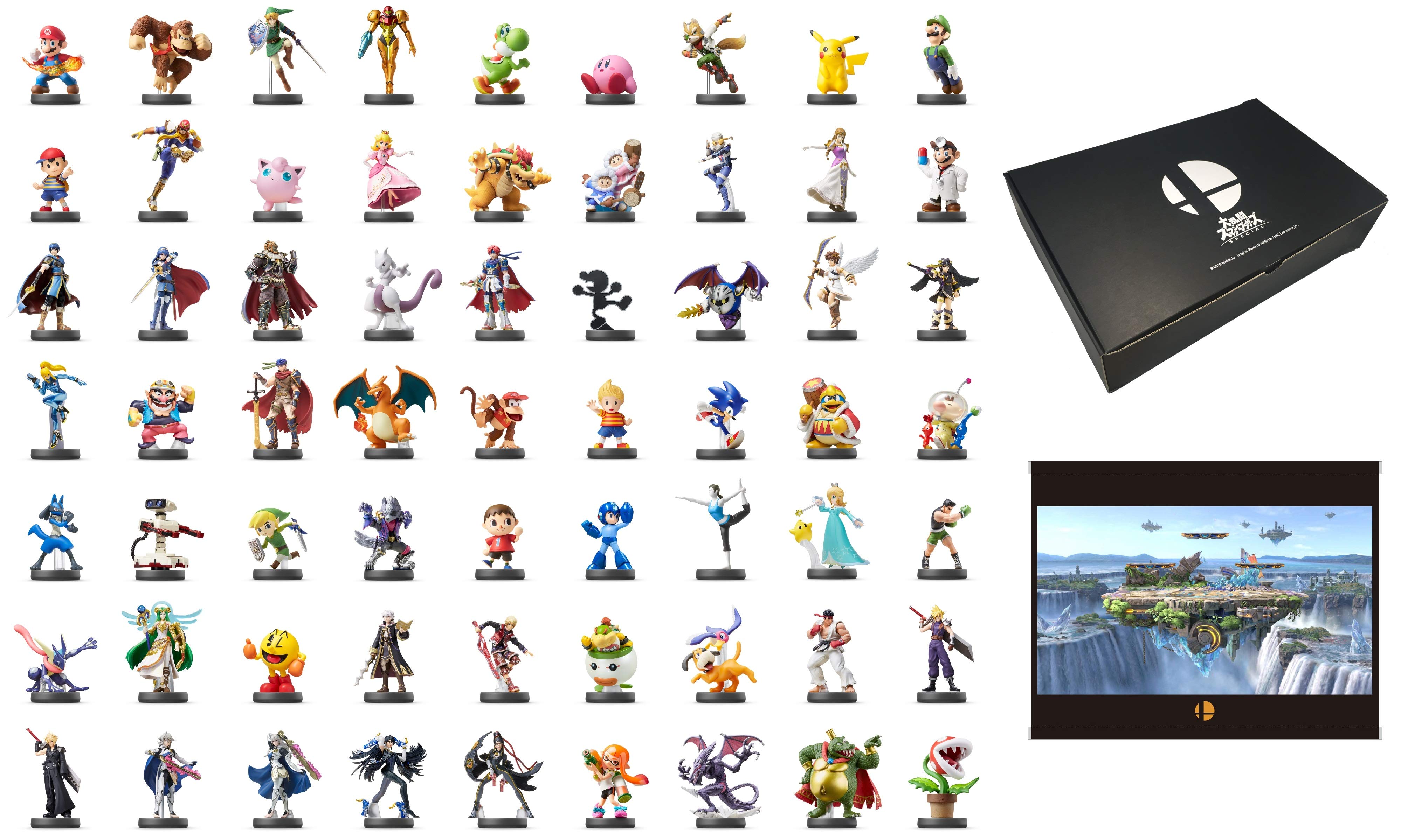 スマブラSP』参戦キャラ63体のamiiboがセットがAmazonで発表。保管箱や