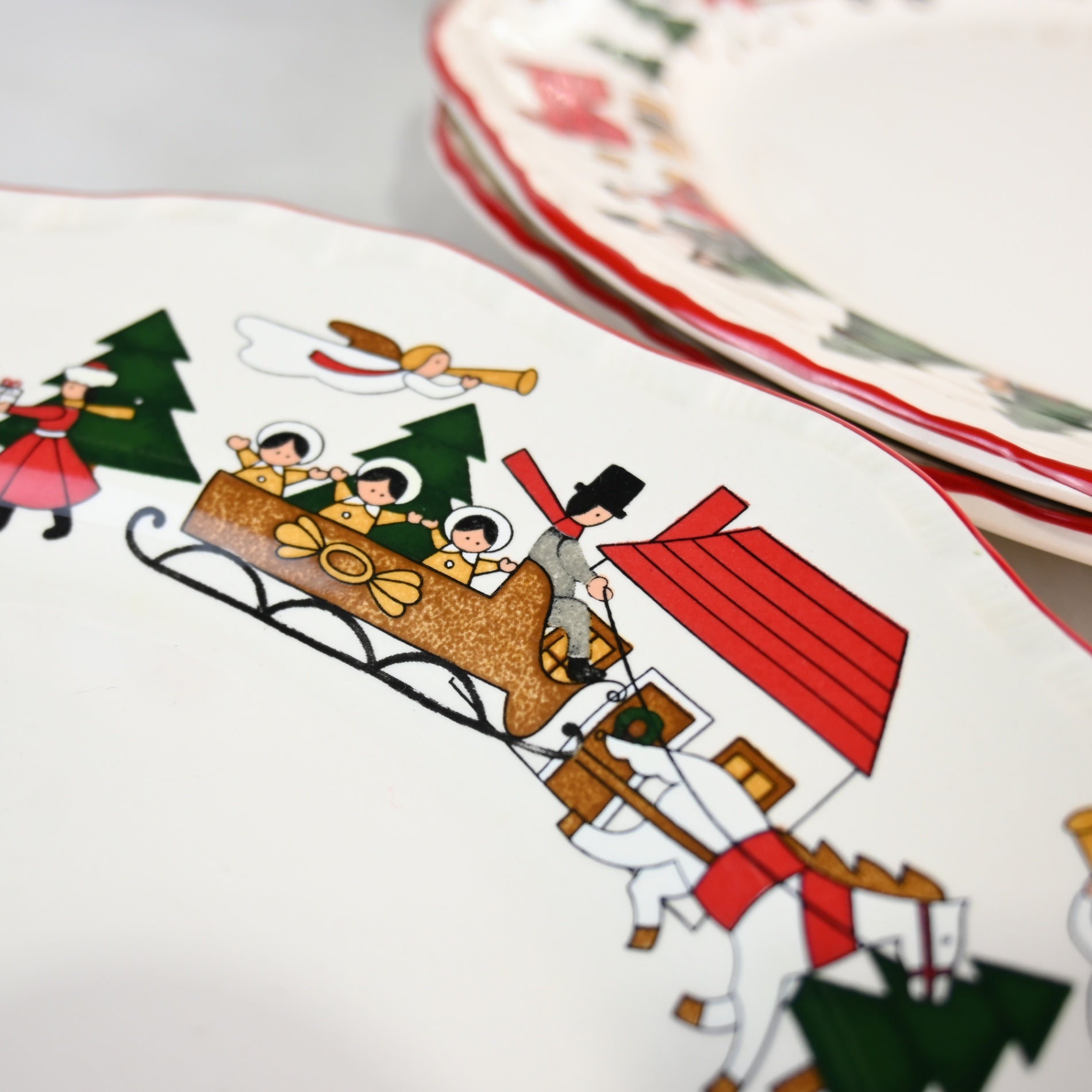 MASON'S IRONSTONE Christmas village Plate 3-size UK Vintage