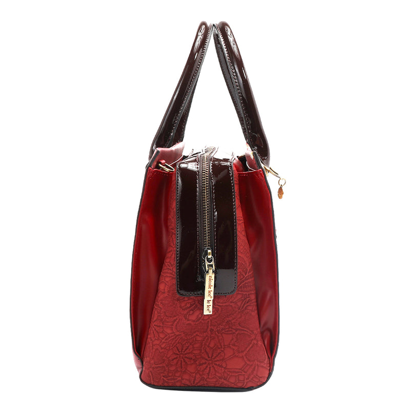 The Queen Satchel Handbag with Embellishments, Vegan Leather