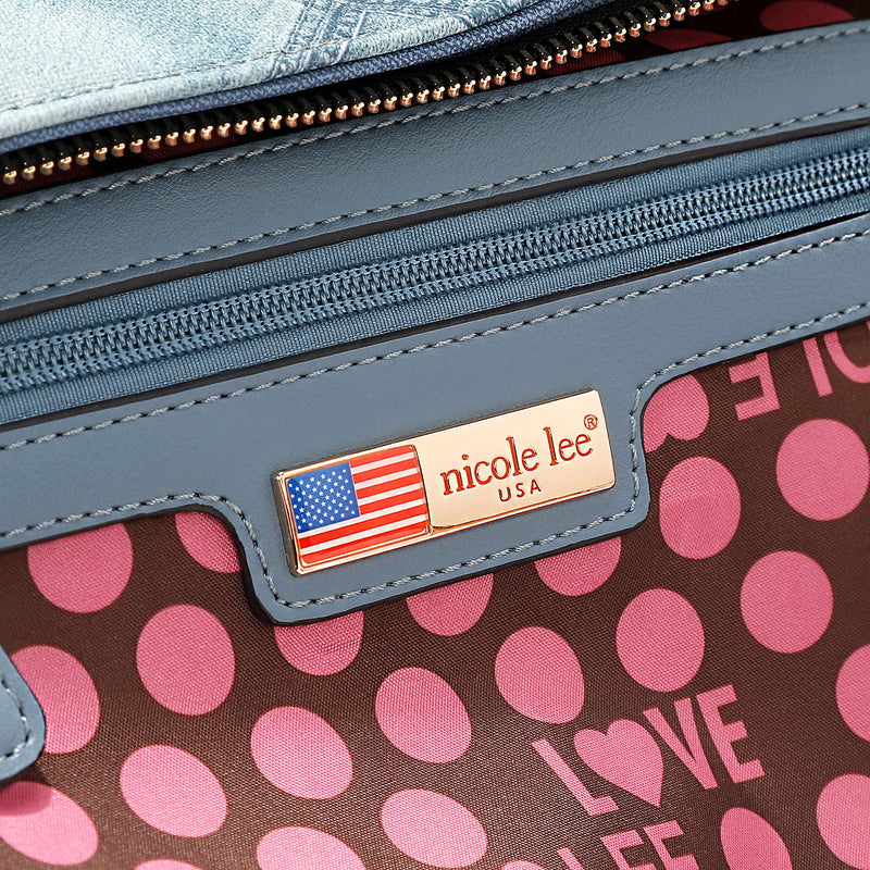 Blue Flower Handbag, Embellished with Detachable Flower Pearl