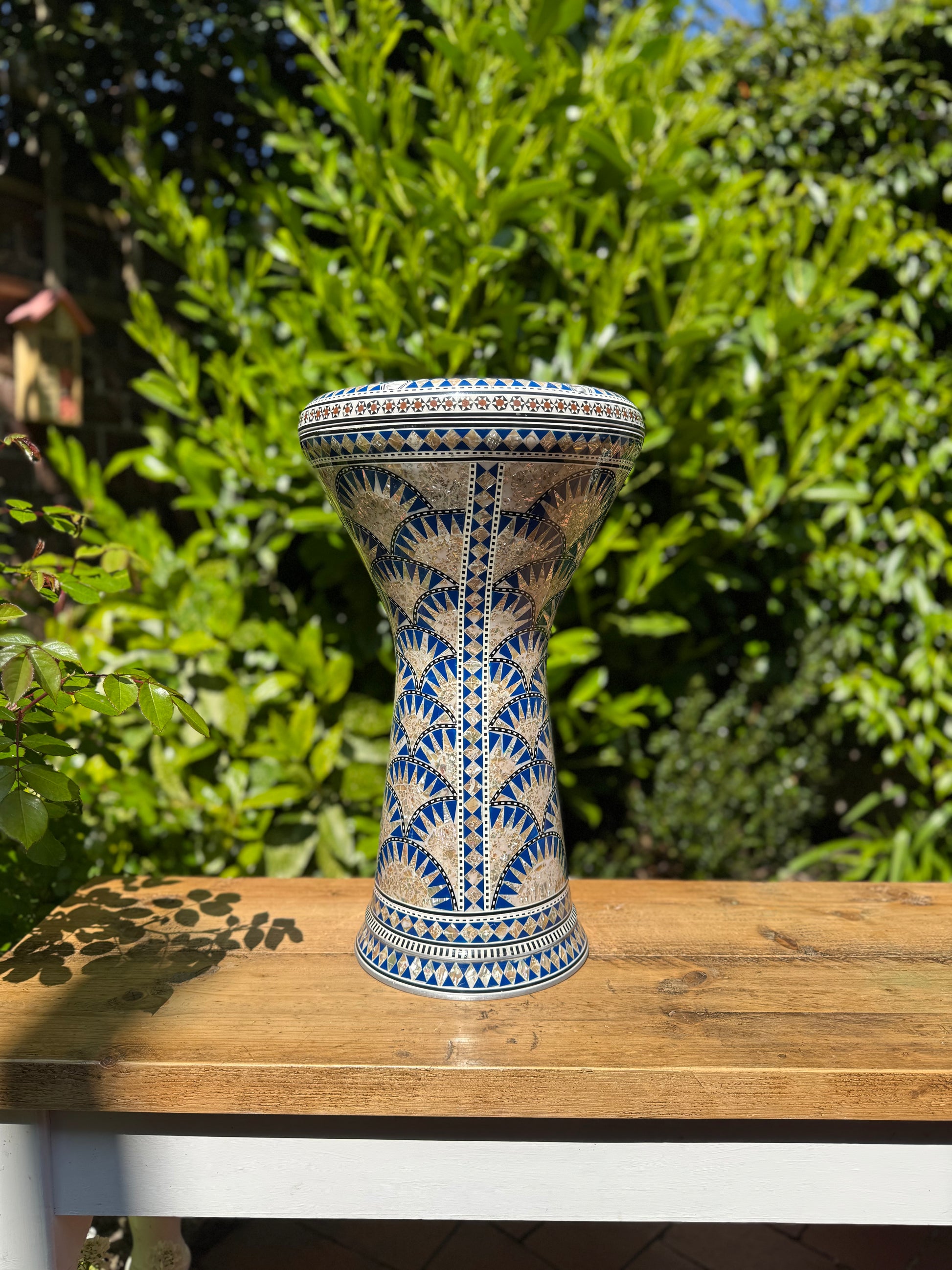 Gawharet El Fan Mother of Pearl Blue Lotus Darbuka (22cm Head