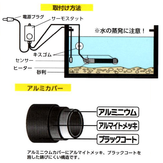 ニッソー シーパレックス V-1000 + プロテクトヒーター R-500W 2本