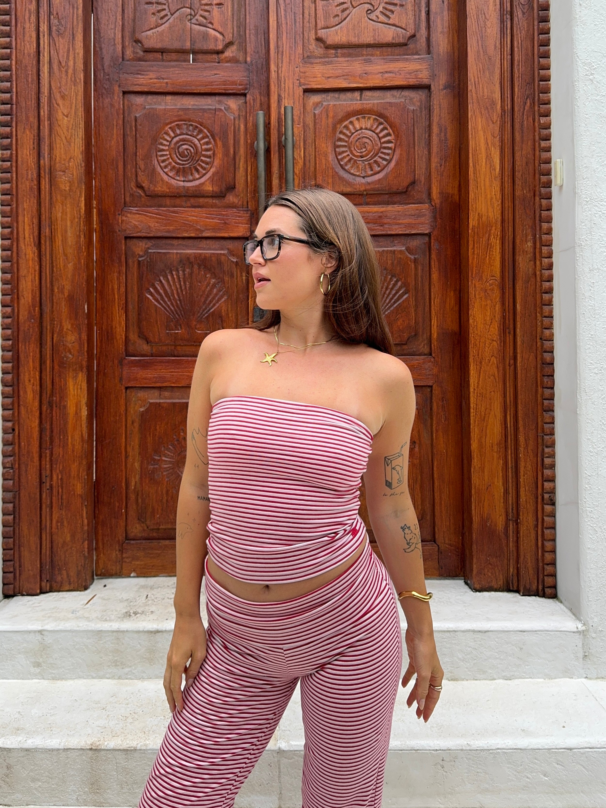 Heavy Tube Top with Bold Embroidery by Lucky Stripes – Nom Originals
