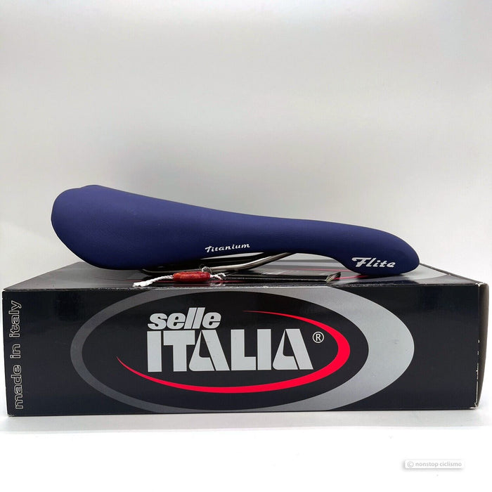 NOS Vintage Selle Italia FLITE TITANIUM Saddle : BLUE NIB MINT