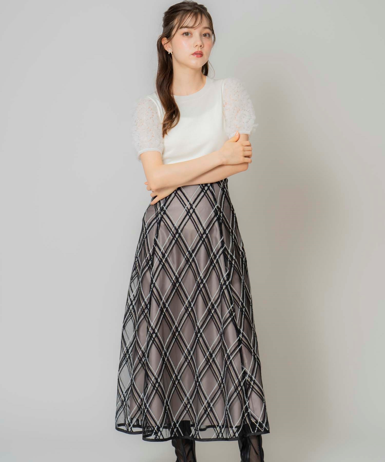 シャギーチェックスカート | フレアスカート | NOELA OFFICIAL WEB STORE