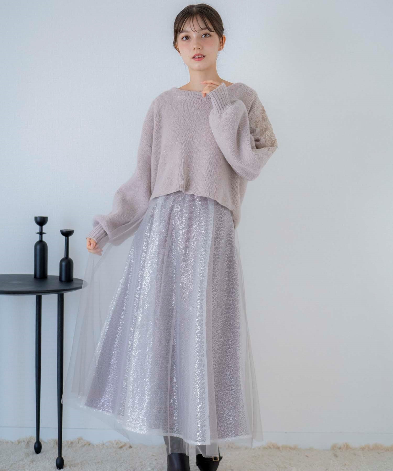 スパンコールチュールスカート | フレアスカート | NOELA OFFICIAL WEB