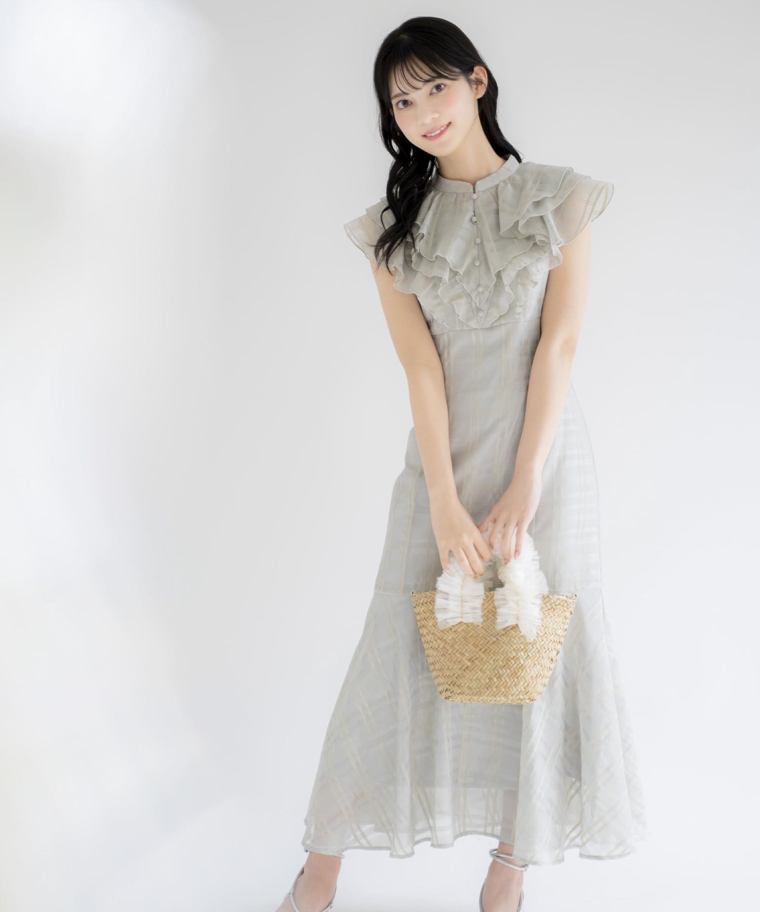 白玉 MSGM フリルワンピース MSGMフリルシャツワンピース