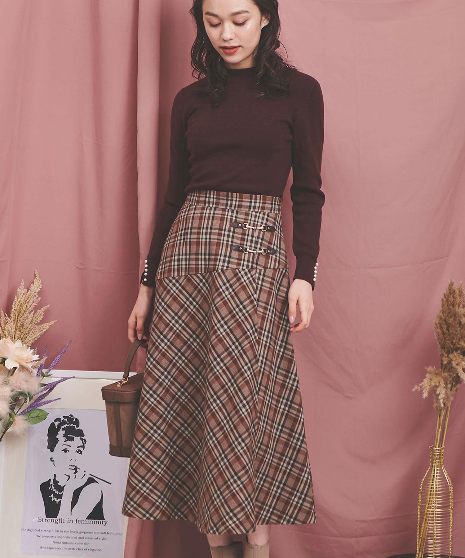 ビット付チェックスカート | フレアスカート | NOELA OFFICIAL WEB STORE