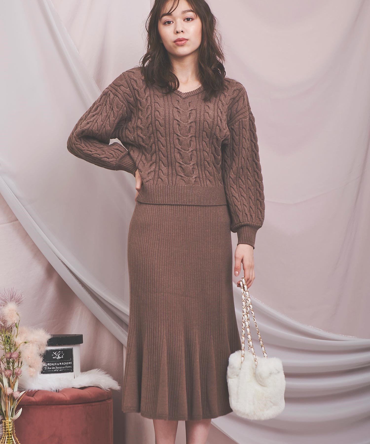 ケーブルニットセットアップ | ニットワンピース | NOELA OFFICIAL WEB