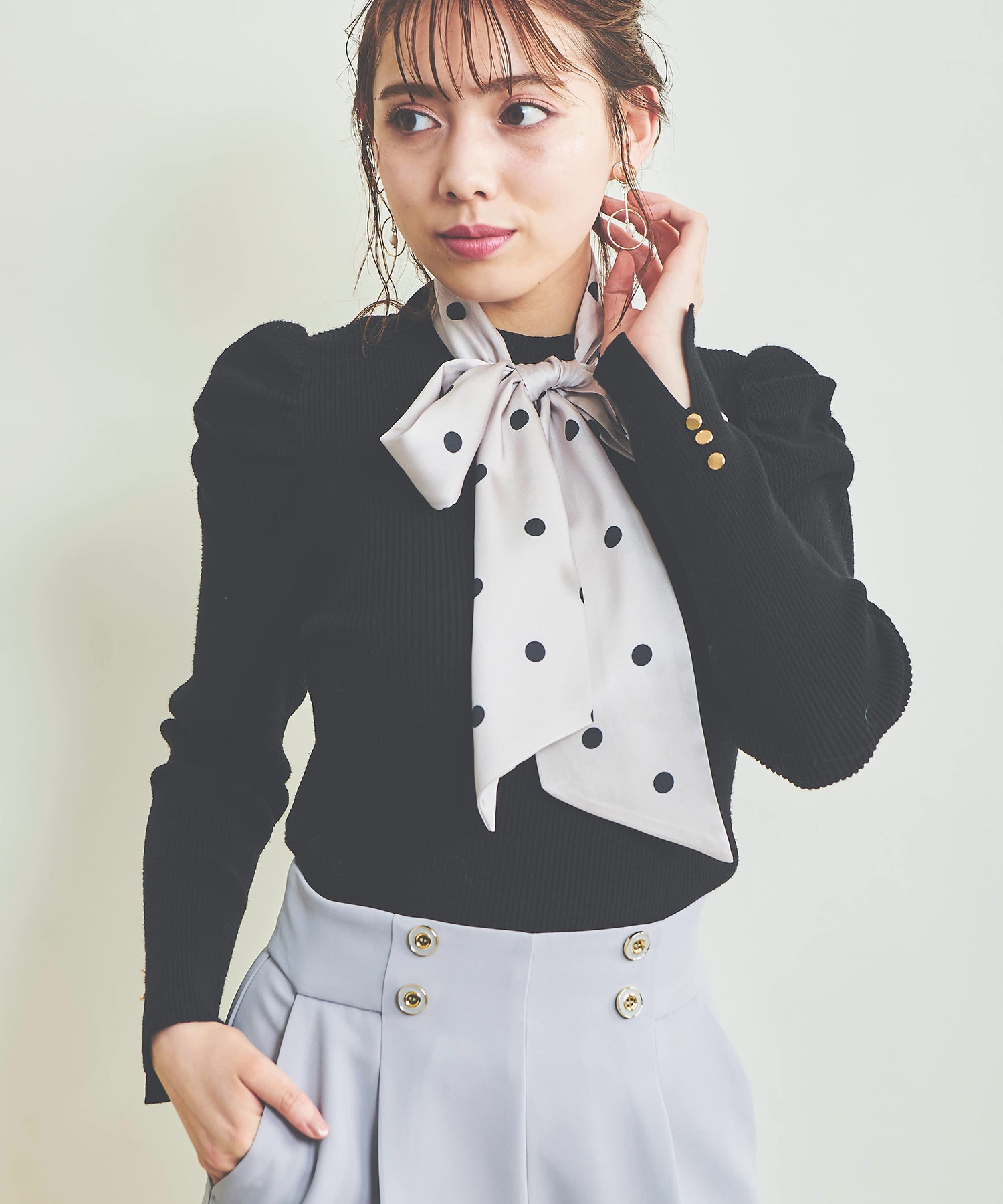 スカーフセットリブニット | ニット | NOELA OFFICIAL WEB STORE