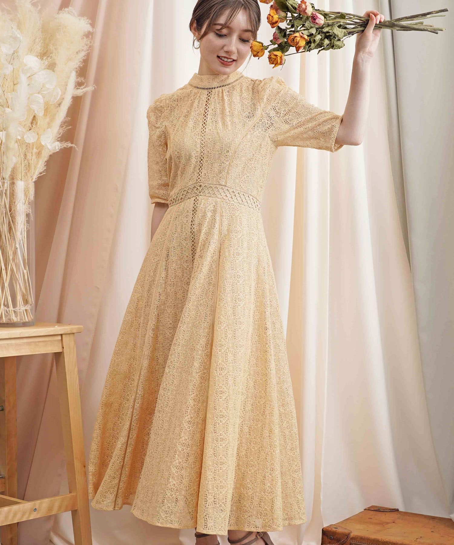 パイピングレースドレス | ロングワンピース | NOELA OFFICIAL WEB STORE