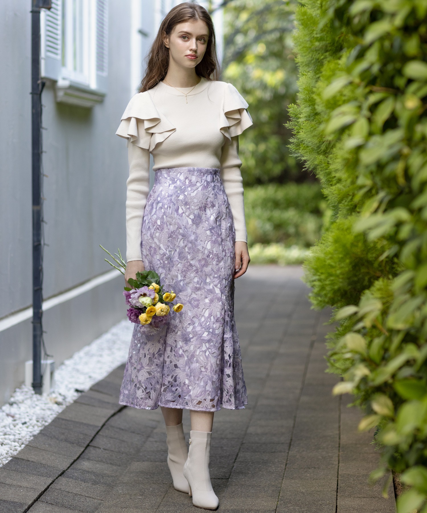 プリントレーススカート | タイトスカート | NOELA OFFICIAL WEB STORE