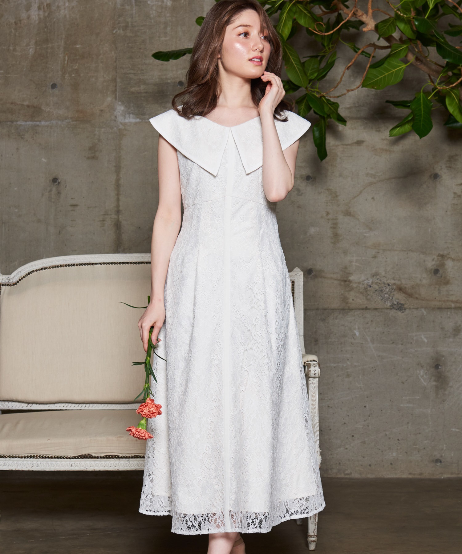 ビッグカラーレースワンピース | ロングワンピース | NOELA OFFICIAL