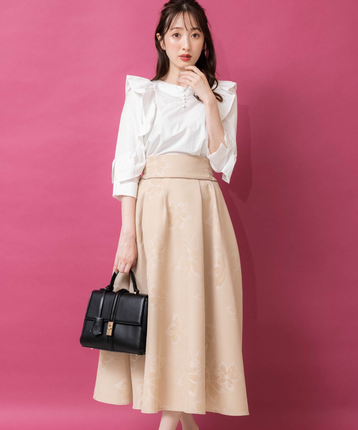 ジャガード花柄スカート | フレアスカート | NOELA OFFICIAL WEB STORE