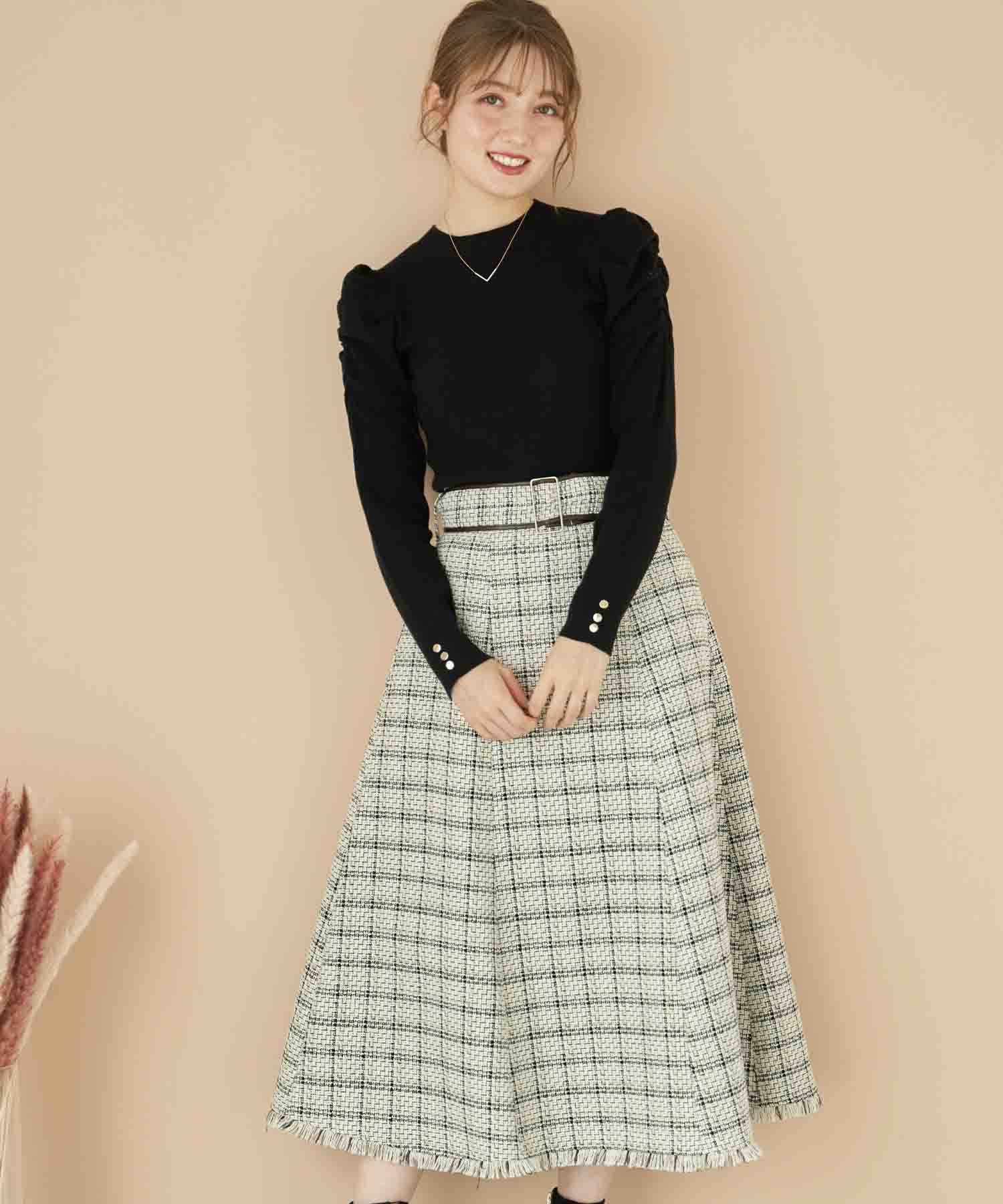 配色ベルトツイードスカート | フレアスカート | NOELA OFFICIAL WEB STORE