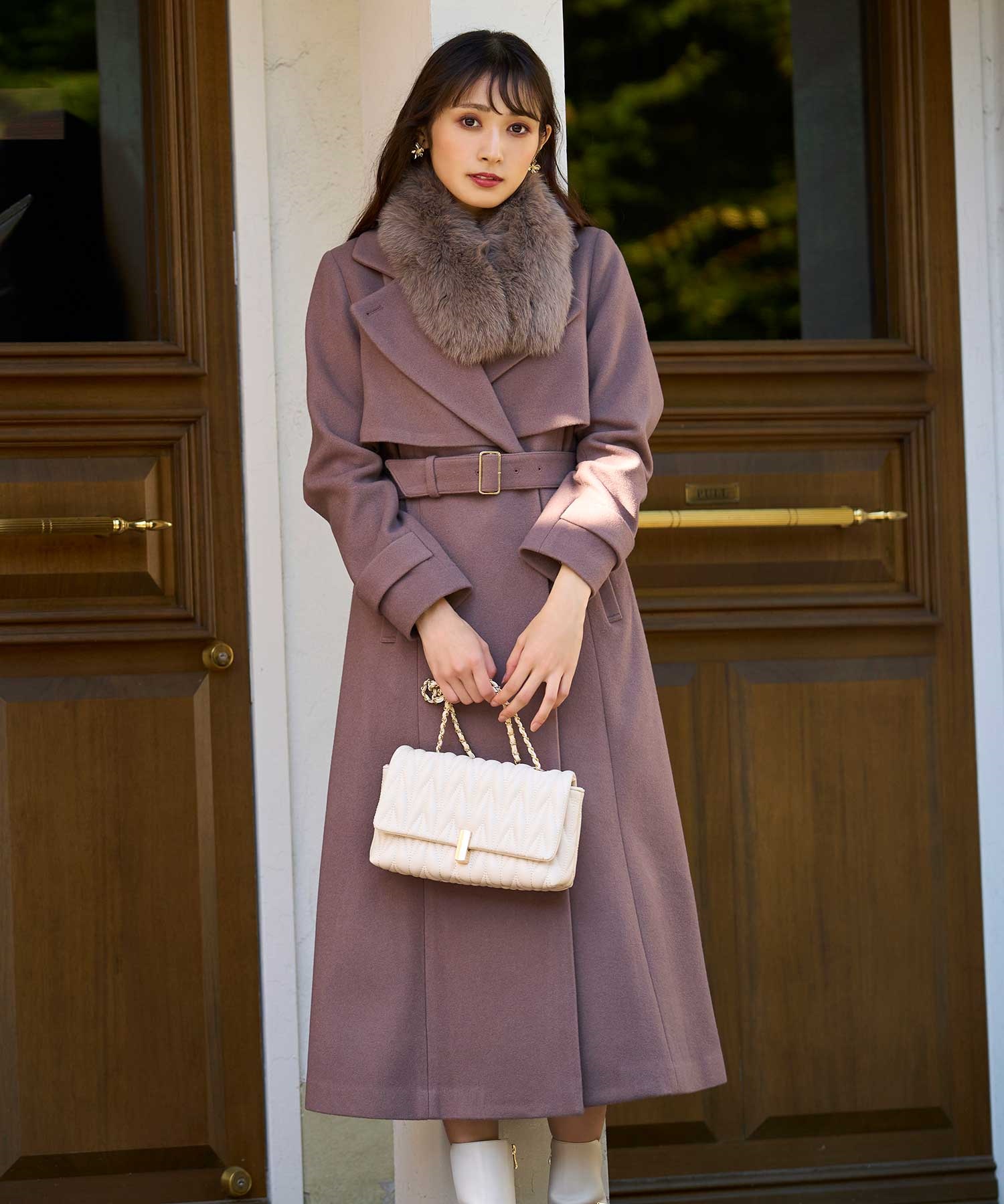 2WAYカラーバックプリーツウールトレンチコート | コート | NOELA