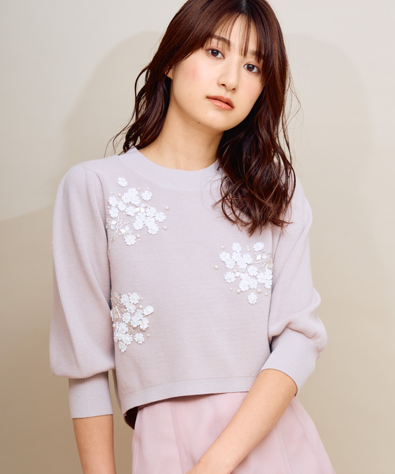 ビーズレース装飾ニット | ニット | NOELA OFFICIAL WEB STORE