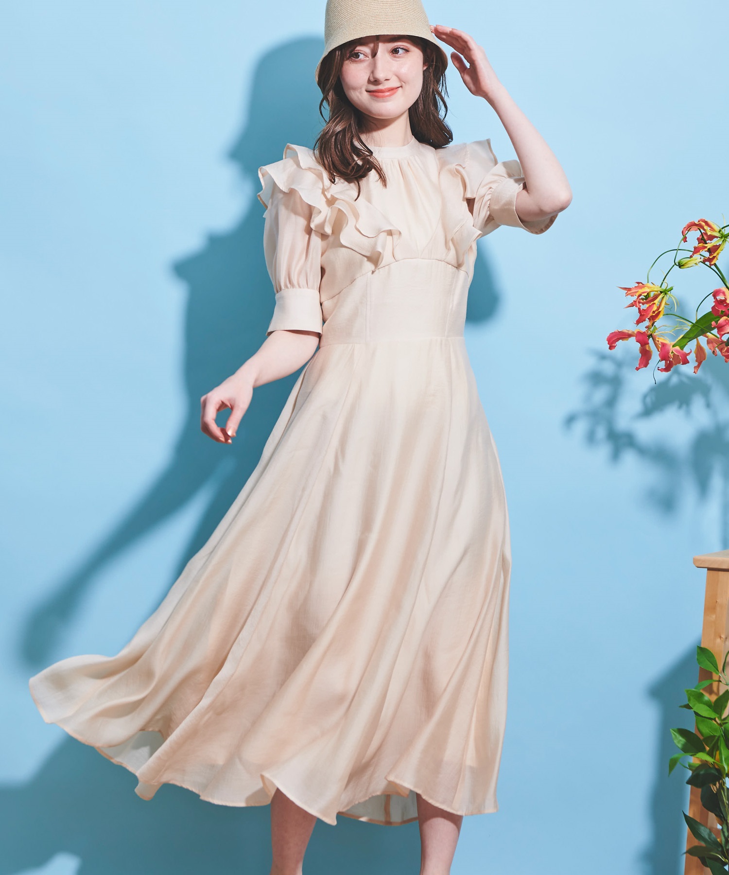 ワイドウエストフリルワンピース | ロングワンピース | NOELA OFFICIAL