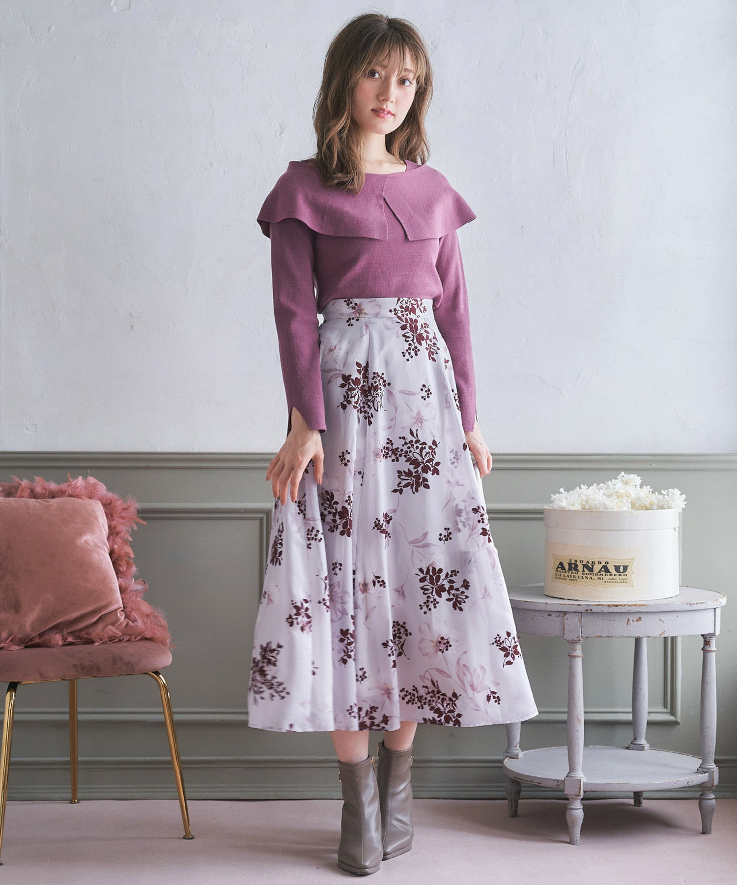 フロッキーフラワースカート | フレアスカート | NOELA OFFICIAL WEB STORE